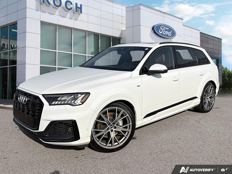 USED 2021 Audi Q7 Technik 55 TFSI quattro - White Exterior - $38,976 - Stock #E60245A - VIN WA1WXAF74MD041093 - Photo 1