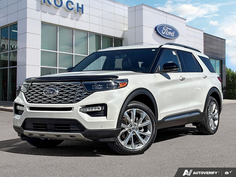 USED 2021 Ford Explorer Platinum - Star White Tri-coat Metallic Exterior - $37,933 - Stock #E50756A - VIN 1FM5K8HC1MGB56098