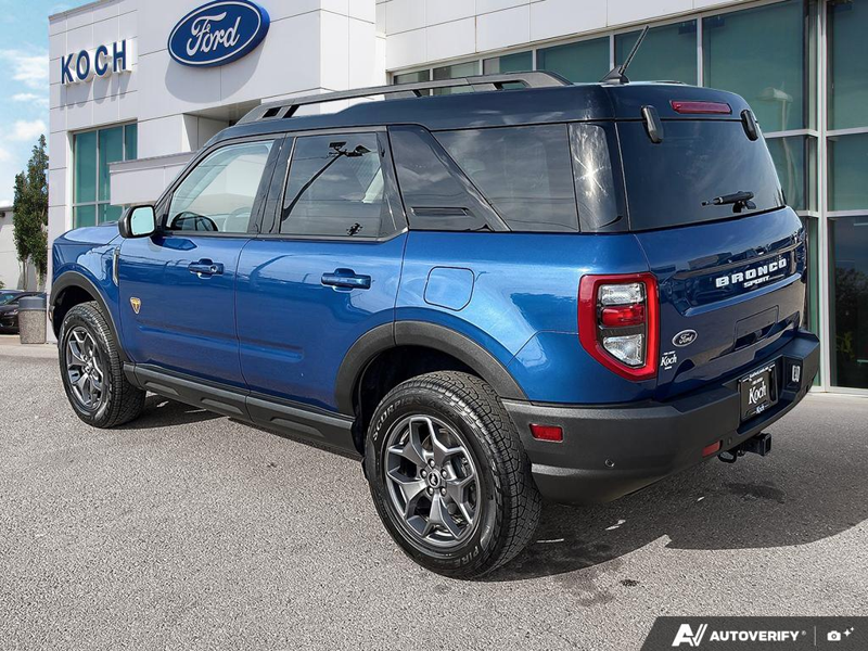USED 2023 Ford Bronco Sport Badlands - Atlas Blue Metallic Exterior - $36,937 - Stock #E60569A - VIN 3FMCR9D96PRD94870 - Photo 4