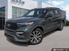 USED 2023 Ford Explorer ST-Line - Forged Green Metallic Exterior - $44,955 - Stock #EL519 - VIN 1FMSK8KH8PGC22142
