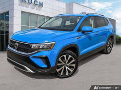 USED 2023 Volkswagen Taos Comfortline - Blue Exterior - $25,997 - Stock #E51136A - VIN 3VVNX7B24PM320570