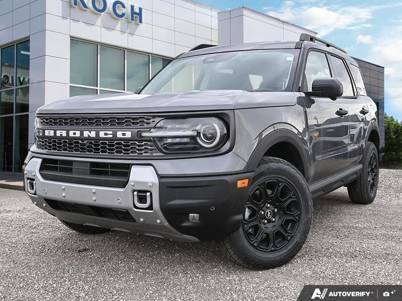 NEW 2025 Ford Bronco Sport Badlands - Carbonized Grey Metallic Exterior / DARK SPACE GREY LEATHER Interior - $45,934 - Stock #E51375 - VIN 3FMCR9DA8SRF75360 - Photo 1