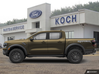 NEW 2025 Ford Ranger Raptor - Shelter Green Metallic Exterior - $82,740 - Stock #A25293 - VIN 1FTER4LR7SLE52834