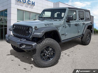 USED 2025 Jeep Wrangler Willys - Gray Exterior - $54,912 - Stock #E51160A - VIN 1C4PJXDN4SW515500