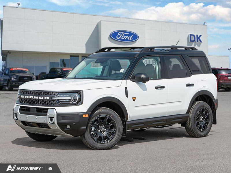 NEW 2026 Ford Bronco Sport Badlands - Oxford White Exterior / DARK SPACE GREY, ACTIVEX TRIMMED HTD FR SPORT CONTOUR BUCKET SEA Interior - $46,863 - Stock #D60695 - VIN 3FMCR9DA5TRF07065 - Photo 1