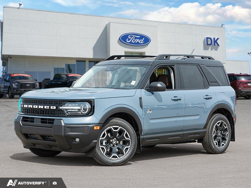NEW 2026 Ford Bronco Sport Outer Banks - Azure Grey Metallic Tri-coat Exterior / EBONY/ROAST, PREMIUM TRIMMED HTD FRONT BUCKET SEATS Interior - $43,353 - Stock #D60696 - VIN 3FMCR9CN4TRE86844 - Photo 1
