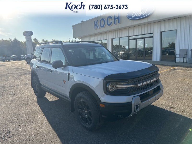 NEW 2026 Ford Bronco Sport Badlands - Space White Metallic Exterior / DARK SPACE GREY, ACTIVEX TRIMMED HTD FR SPORT CONTOUR BUCKET SEA Interior - $47,470 - Stock #A26257 - VIN 3FMCR9DA8TRE86406 - Photo 1