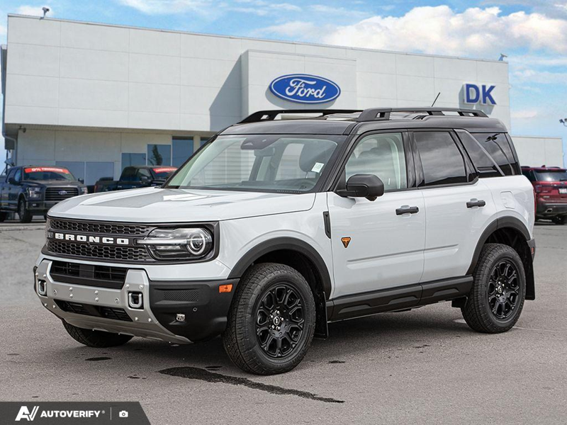 NEW 2026 Ford Bronco Sport Badlands - Space White Metallic Exterior / DARK SPACE GREY, ACTIVEX TRIMMED HTD FR SPORT CONTOUR BUCKET SEA Interior - $46,513 - Stock #D60810 - VIN 3FMCR9DA9TRF11491 - Photo 1
