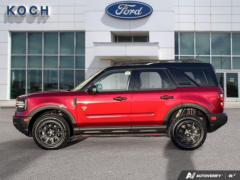USED 2026 Ford Bronco Sport Badlands - Ruby Red Metallic Tinted Clearcoat Exterior / DARK SPACE GREY, LEATHER-TRIMMED FRONT SPORT CONTOUR BUCKET SEAT Interior - $49,959 - Stock #EP4825 - VIN 3FMCR9DA5TRE31427 - Photo 3