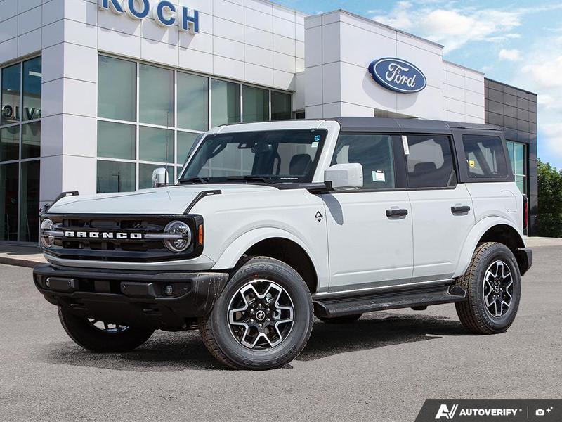 NEW 2026 Ford Bronco Outer Banks - Avalanche Exterior / BLACK ONYX LEATHER TRIM VINYL Interior - $69,839 - Stock #E60576 - VIN 1FMDE8BH1TLA78970 - Photo 1