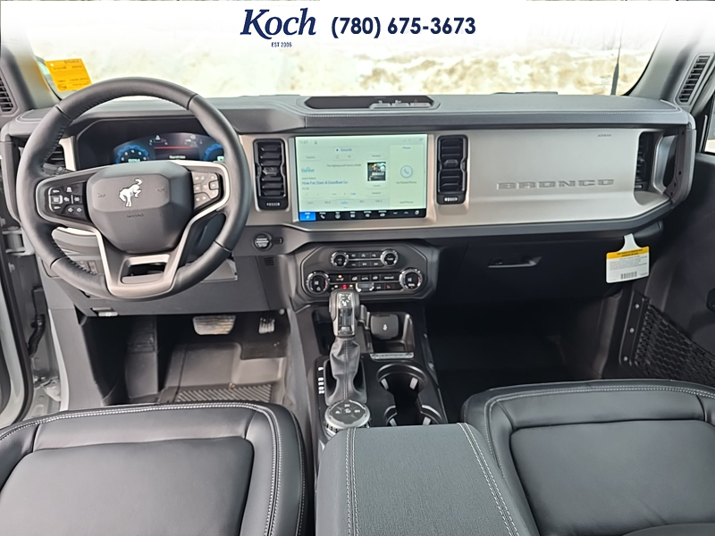 NEW 2026 Ford Bronco Outer Banks - Avalanche Exterior / BLACK ONYX LEATHER TRIM/VINYL Interior - $71,590 - Stock #A26078 - VIN 1FMDE8BH6TLA58407 - Photo 19