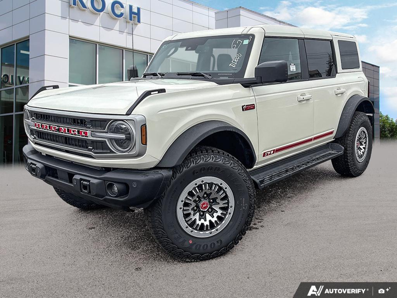 NEW 2026 Ford Bronco Outer Banks 60th Anniversary Edition - Wimbledon White Exterior / BLACK ONYX-LEATHER/VINYL Interior - $73,857 - Stock #E60681 - VIN 1FMEE8BH0TLA92542 - Photo 1