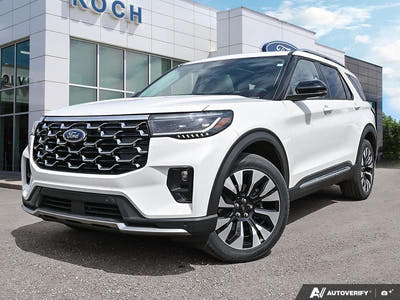 NEW 2026 Ford Explorer Platinum - Star White Tri-coat Metallic Exterior - $69,919 - Stock #E60278 - VIN 1FMUK8HHXTGA83402