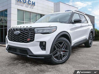 NEW 2026 Ford Explorer ST - Star White Tri-coat Metallic Exterior - $76,169 - Stock #E60832 - VIN 1FMWK8GC7TGB60838