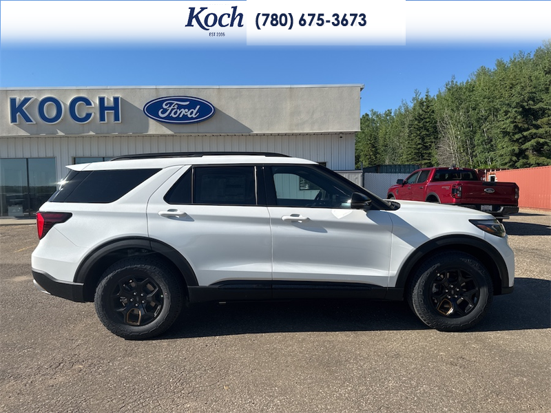 NEW 2026 Ford Explorer Tremor - Star White Tri-Coat Exterior / ONYX, HEAT/VENTILATED MIKO SUEDE SPORT CAPTAIN'S CHAIRS Interior - $66,780 - Stock #A26207 - VIN 1FMUK8JH7TGB86660 - Photo 13
