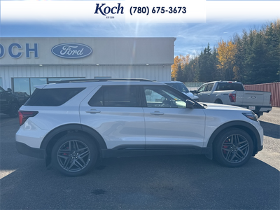 NEW 2026 Ford Explorer ST - ONYX, HEAT/VENT UNIQUE MIKO SUEDE SPORT CAPTAIN'S CHAIRS Interior - $75,130 - Stock #A26267 - VIN 1FMWK8GC3TGB05111