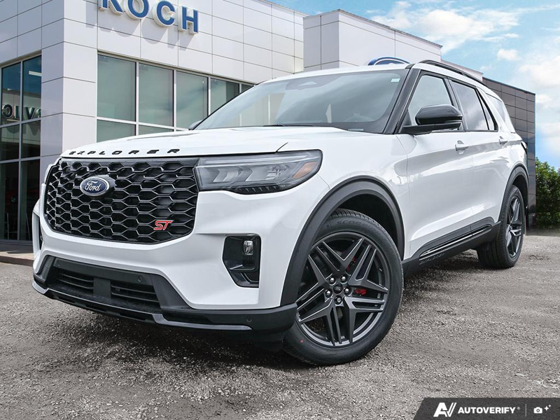 NEW 2026 Ford Explorer ST - Star White Tri-coat Metallic Exterior / ONYX MIKO Interior - $72,919 - Stock #E60832 - VIN 1FMWK8GC7TGB60838 - Photo 1