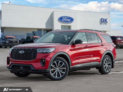 NEW 2026 Ford Explorer ST-Line - Rapid Red Tri-coat Metallic Exterior - $61,807 - Stock #D60183 - VIN 1FMUK8KH7TGA81552