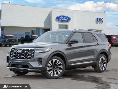 NEW 2026 Ford Explorer Platinum - Carbonized Grey Metallic Exterior - $66,772 - Stock #D60383 - VIN 1FMUK8HH9TGB47767