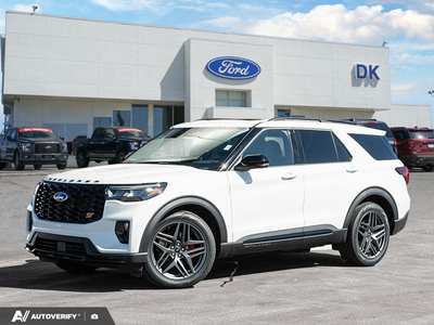 NEW 2026 Ford Explorer ST - Star White Tri-coat Metallic Exterior - $73,642 - Stock #D60605 - VIN 1FMWK8GC0TGB37207
