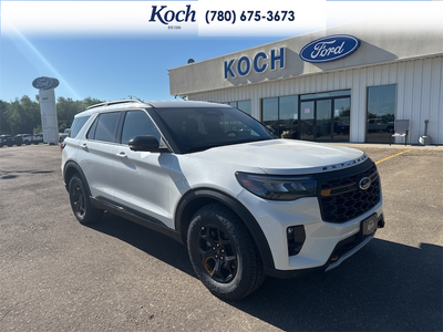 NEW 2026 Ford Explorer Tremor - Star White Tri-Coat Exterior - $66,780 - Stock #A26207 - VIN 1FMUK8JH7TGB86660