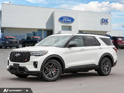NEW 2026 Ford Explorer ST - Star White Tri-coat Metallic Exterior - $74,092 - Stock #D60557 - VIN 1FMWK8GCXTGB06210