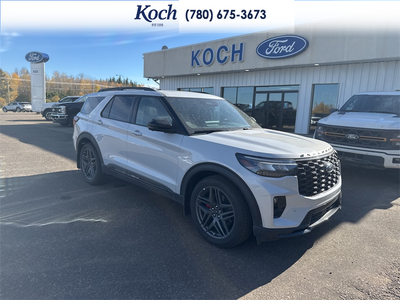 NEW 2026 Ford Explorer ST - Space White Metallic Exterior - $75,130 - Stock #A26267 - VIN 1FMWK8GC3TGB05111