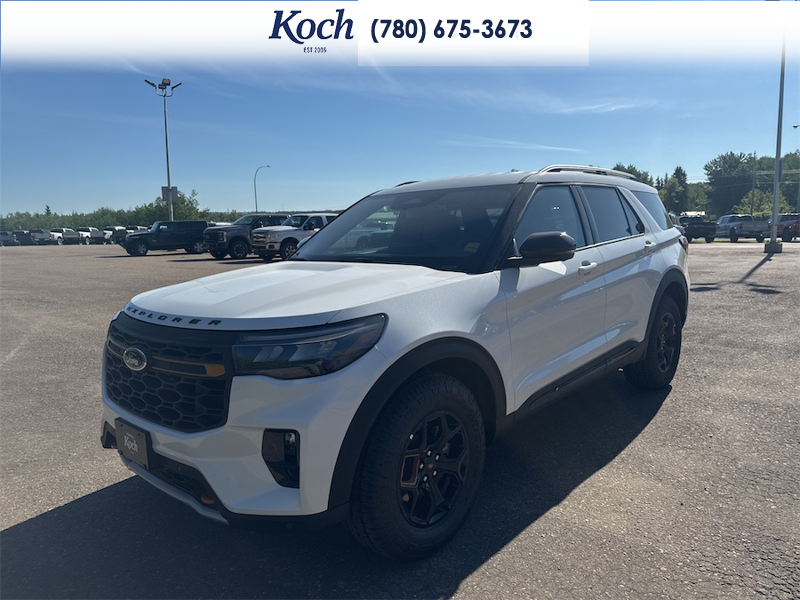 NEW 2026 Ford Explorer Tremor - Star White Tri-Coat Exterior / ONYX, HEAT/VENTILATED MIKO SUEDE SPORT CAPTAIN'S CHAIRS Interior - $66,780 - Stock #A26207 - VIN 1FMUK8JH7TGB86660 - Photo 4