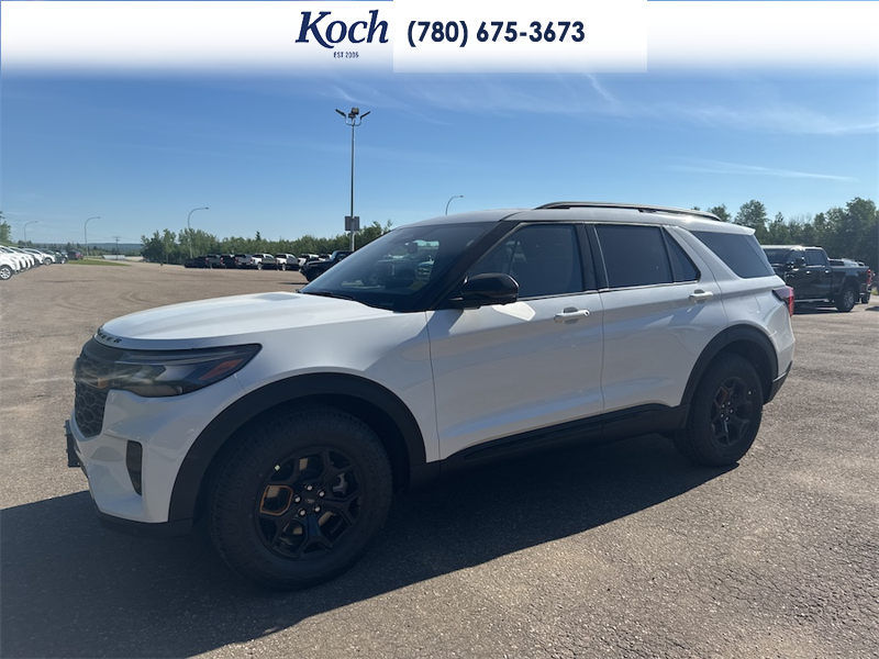 NEW 2026 Ford Explorer Tremor - Star White Tri-Coat Exterior / ONYX, HEAT/VENTILATED MIKO SUEDE SPORT CAPTAIN'S CHAIRS Interior - $66,780 - Stock #A26207 - VIN 1FMUK8JH7TGB86660 - Photo 5