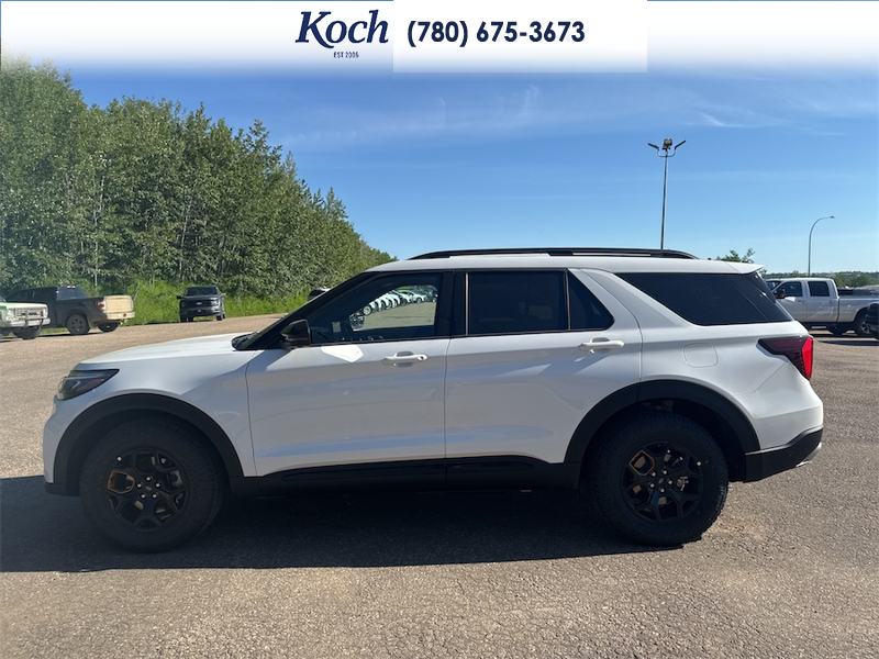 NEW 2026 Ford Explorer Tremor - Star White Tri-Coat Exterior / ONYX, HEAT/VENTILATED MIKO SUEDE SPORT CAPTAIN'S CHAIRS Interior - $66,780 - Stock #A26207 - VIN 1FMUK8JH7TGB86660 - Photo 7