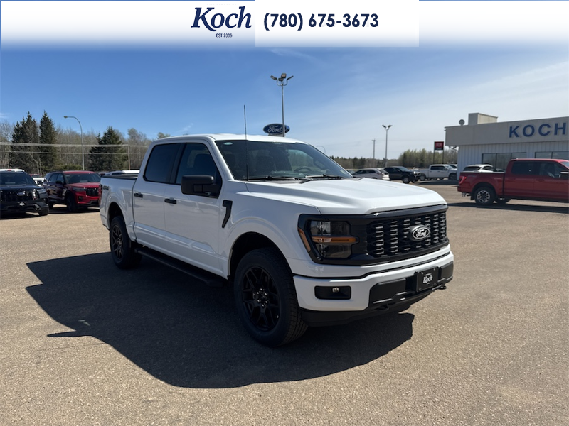 NEW 2026 Ford F-150 STX - Oxford White Exterior / BLACK ONYX/BLUE PREM LEATHER SEATS Interior - $64,780 - Stock #A26150 - VIN 1FTEW2LP5TKD67820 - Photo 1