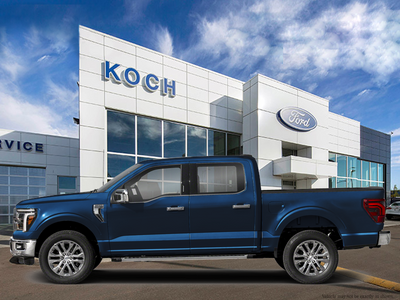 NEW 2026 Ford F-150 LARIAT - Antimatter Blue Metallic Exterior - $99,764 - Stock #E61061 - VIN 1FTFW5L54TFB70859