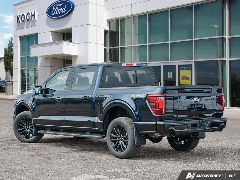 NEW 2026 Ford F-150 LARIAT - Antimatter Blue Metallic Exterior / BLACK, ACTIVEX TRIMMED 40/CONSOLE/40 FRONT SEATS (B) Interior - $83,889 - Stock #E60895 - VIN 1FTFW5L84TFB50430 - Photo 4