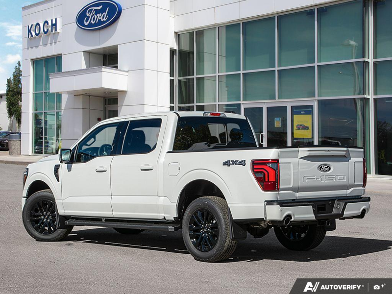 NEW 2026 Ford F-150 LARIAT - Star White Tri-Coat Exterior / BLACK, ACTIVEX TRIMMED 40/CONSOLE/40 FRONT SEATS (B) Interior - $88,660 - Stock #E61044 - VIN 1FTFW5L50TFB69577 - Photo 4