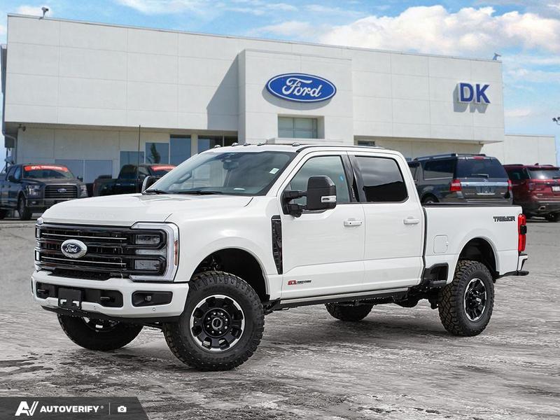 NEW 2026 Ford F-350 Super Duty Platinum - Star White Tri-coat Metallic Exterior / BLACK ONYX/BLUE LEATHER Interior - $131,716 - Stock #D60358 - VIN 1FT8W3BM1TEE07738 - Photo 1
