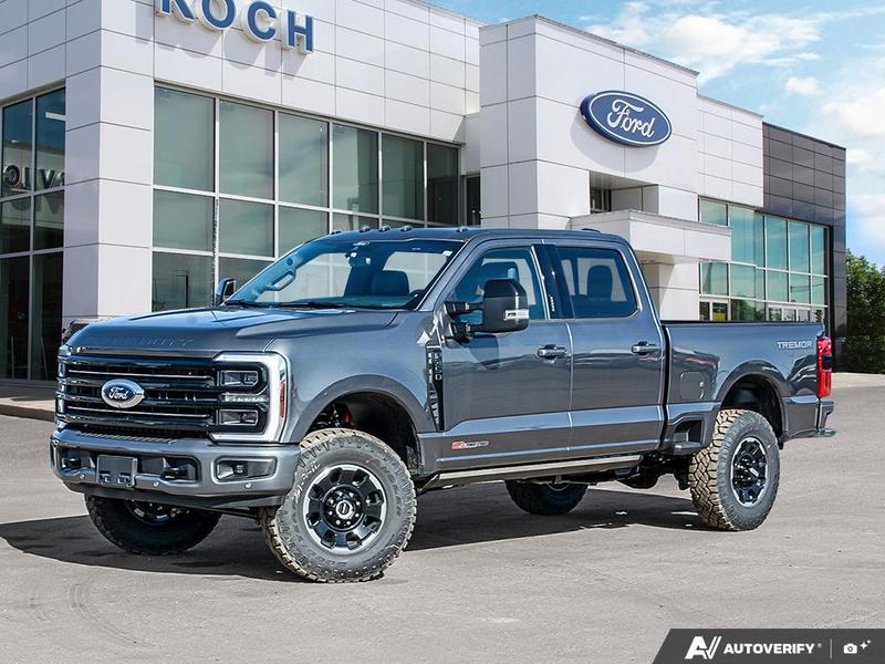 NEW 2026 Ford F-350 Super Duty Platinum Tremor - Carbonized Grey Metallic Exterior / BLACK ONYX/BLUE LEATHER Interior - $128,953 - Stock #E60491 - VIN 1FT8W3BM2TED99973 - Photo 1