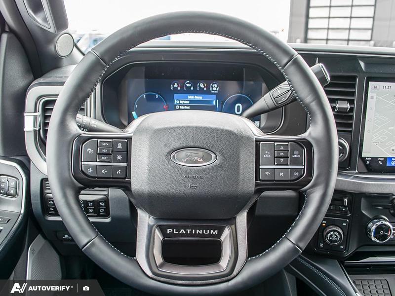 NEW 2026 Ford F-350 Super Duty Platinum - Star White Tri-coat Metallic Exterior / BLACK ONYX/BLUE LEATHER Interior - $131,716 - Stock #D60358 - VIN 1FT8W3BM1TEE07738 - Photo 14