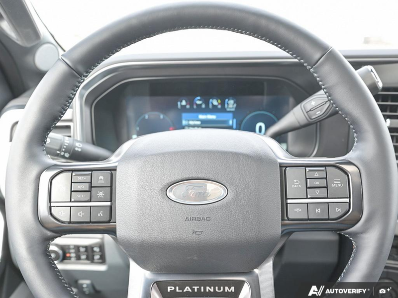 NEW 2026 Ford F-350 Super Duty Platinum Tremor - Star White Tri-coat Metallic Exterior / BLACK ONYX/BLUE LEATHER Interior - $127,253 - Stock #E60436 - VIN 1FT8W3BM9TEE06076 - Photo 14