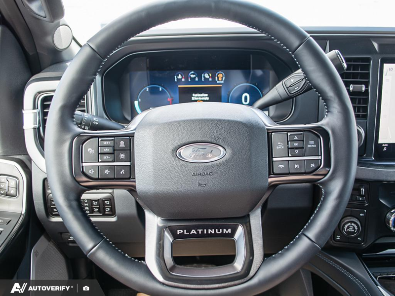 NEW 2026 Ford F-350 Super Duty Platinum - Agate Black Metallic Exterior / BLACK ONYX/PLATINUM BLUE, UNIQUE PLATINUM LEATHER 40/CONSOLE/40 Interior - $122,340 - Stock #D60703 - VIN 1FT8W3BM4TED65193 - Photo 14