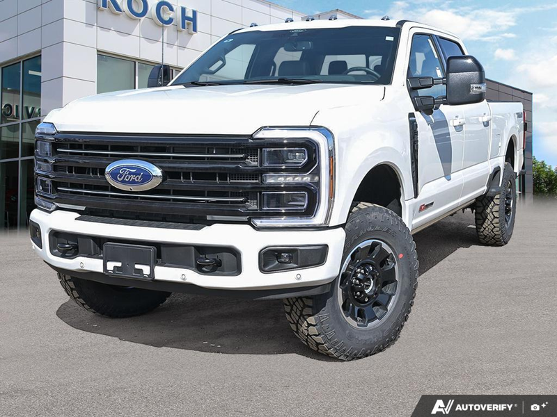 NEW 2026 Ford F-350 Super Duty Platinum Tremor - Star White Tri-coat Metallic Exterior / BLACK ONYX/BLUE LEATHER Interior - $125,153 - Stock #E60247 - VIN 1FT8W3BM5TED66353 - Photo 1