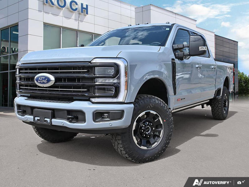 NEW 2026 Ford F-350 Super Duty Platinum - Glacier Gray Exterior / BLACK ONYX/BLUE LEATHER Interior - $127,253 - Stock #E60442 - VIN 1FT8W3BM1TED99091 - Photo 1