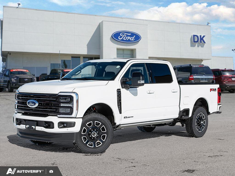 NEW 2026 Ford F-350 Super Duty Platinum - Star White Tri-coat Metallic Exterior / BLACK ONYX/BLUE LEATHER Interior - $121,261 - Stock #D60313 - VIN 1FT8W3BT6TED95352 - Photo 1