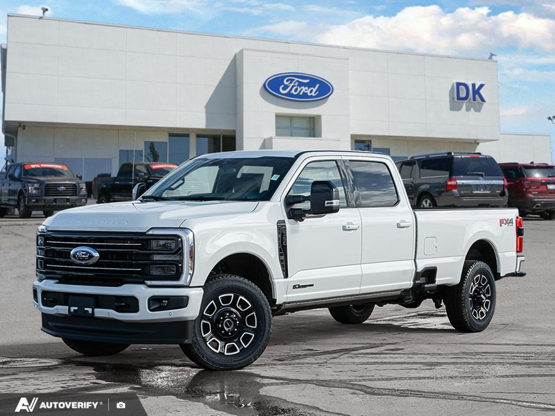 NEW 2026 Ford F-350 Super Duty Platinum - Star White Tri-coat Metallic Exterior / BLACK ONYX/BLUE LEATHER Interior - $121,861 - Stock #D60408 - VIN 1FT8W3BT9TEE27596 - Photo 1