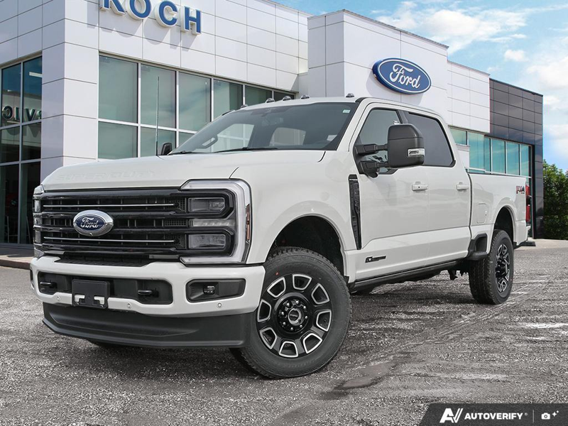 NEW 2026 Ford F-350 Super Duty Platinum - Star White Tri-coat Metallic Exterior / BLACK ONYX/BLUE LEATHER Interior - $116,043 - Stock #E60392 - VIN 1FT8W3BT6TED89079 - Photo 1