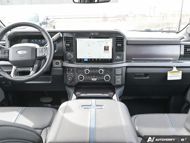 NEW 2026 Ford F-350 Super Duty Platinum - Star White Tri-coat Metallic Exterior / BLACK ONYX/BLUE LEATHER Interior - $125,528 - Stock #E60392 - VIN 1FT8W3BT6TED89079 - Photo 25