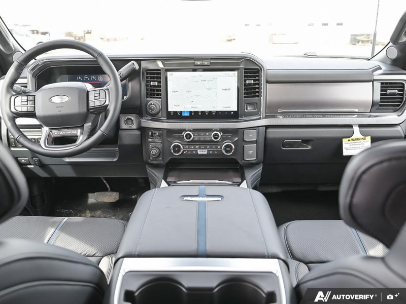 NEW 2026 Ford F-350 Super Duty Platinum Tremor - Star White Tri-coat Metallic Exterior / BLACK ONYX/BLUE LEATHER Interior - $127,253 - Stock #E60436 - VIN 1FT8W3BM9TEE06076 - Photo 25