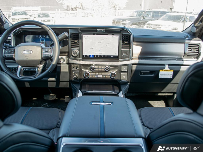 NEW 2026 Ford F-350 Super Duty Platinum - Star White Tri-coat Metallic Exterior / BLACK ONYX/BLUE LEATHER Interior - $123,098 - Stock #E60567 - VIN 1FT8W3BM4TEE27904 - Photo 26