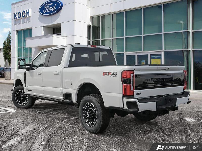NEW 2026 Ford F-350 Super Duty Platinum - Star White Tri-coat Metallic Exterior / BLACK ONYX/BLUE LEATHER Interior - $125,528 - Stock #E60392 - VIN 1FT8W3BT6TED89079 - Photo 4