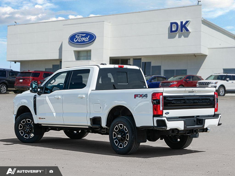 NEW 2026 Ford F-350 Super Duty Platinum - Star White Tri-coat Metallic Exterior / BLACK ONYX/BLUE LEATHER Interior - $120,391 - Stock #D60632 - VIN 1FT8W3BM1TED96420 - Photo 4