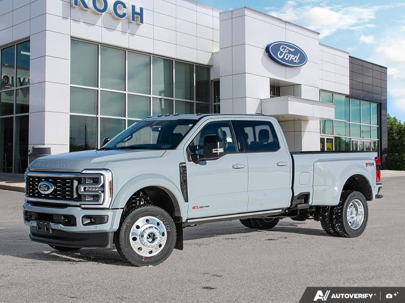 NEW 2026 Ford F-450 Super Duty Platinum - Glacier Gray Exterior / BLACK ONYX/BLUE LEATHER Interior - $136,288 - Stock #E60276 - VIN 1FT8W4DM7TED94268 - Photo 1